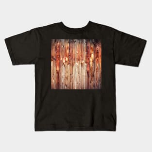 rustic grunge western country red barn wood Kids T-Shirt